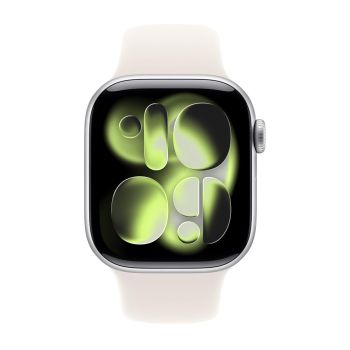 Apple Watch Series 11, 42 mm, Silver Aluminum Starlight Sport Band M/L